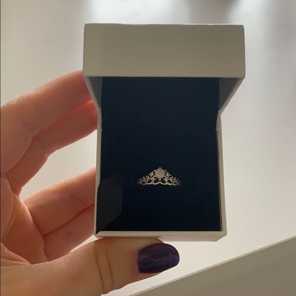 Pandora Size 6 Fairy Tale Tiara Wishbone Ring